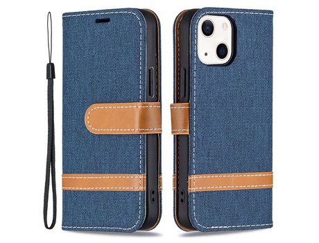 Funda PU + TPU con suporte azul marinho por iPhone 13 6.1