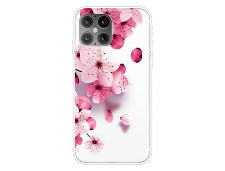 Carcasa TPU impresión de normas flexibly flor rosa por Apple iPhone 12 Pro/iPhone 12 Max 6.1