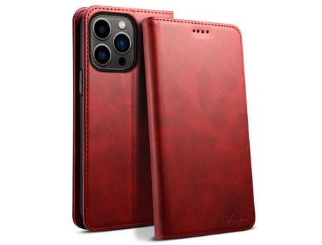 Funda PU absorción magnética rojo por iPhone 13 Pro 6.1