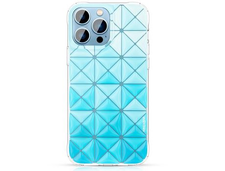 Funda TPU KINGXBAR patrón anti-amarelamento azul por iPhone 13 Pro 6.1