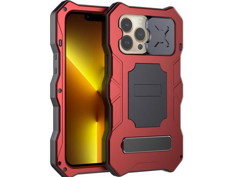 Funda TPU híbrido con suporte rojo por iPhone 13 Pro 6.1