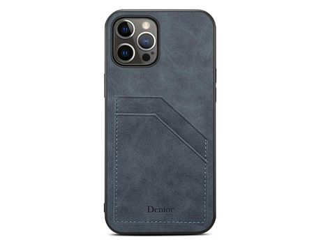 Funda TPU + PU con dois porta-tarjetas cinza escuro por iPhone 13 Pro 6.1