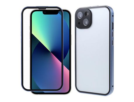 Funda TPU + acrílico absorción magnética azul por iPhone 13 6.1