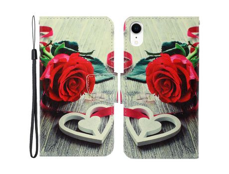 Funda PU con suporte magnético forte rosa por iPhone XR 6.1