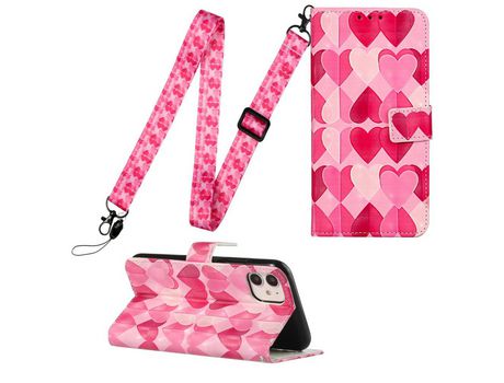 Carcasa PU impresión de normas con suporte y bandolera ajustável colorações por Apple iPhone 11 6.1