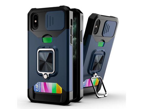 Funda TPU con suporte de anel y porta-tarjeta da marinha por iPhone XS 5.8