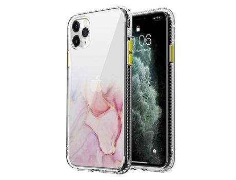 Funda TPU + acrílico patrón de mármol rosa por iPhone 13 6.1