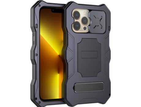 Funda TPU híbrido con suporte negro por iPhone 13 Pro 6.1
