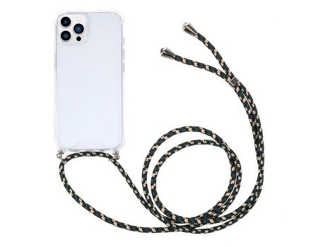 Funda TPU + acrílico transparente con cable verde/bege/negro por iPhone 13 Pro 6.1