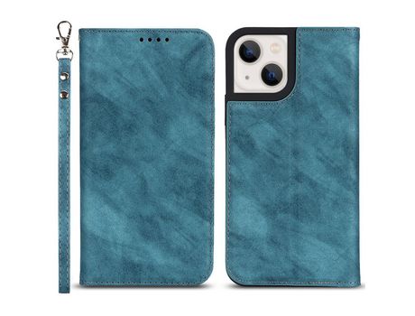 Funda PU auto-absorvido con soporte azul por iPhone 13 6.1