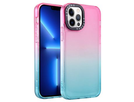 Funda TPU bicolor a prueba de choques Rosa/azul Cielo/negro por iPhone 13 Pro 6.1