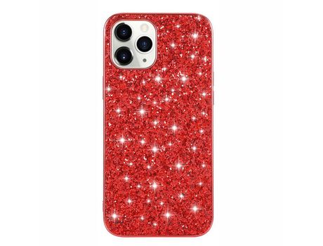 Carcasa TPU híbrido quadro cintilante lantejoulas rojo por Apple iPhone 12 Pro/iPhone 12 Max 6.1