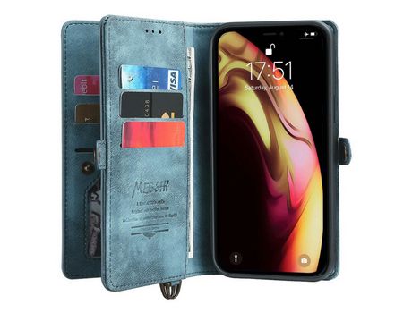 Funda PU magnético con soporte azul por iPhone XS Max 6.5