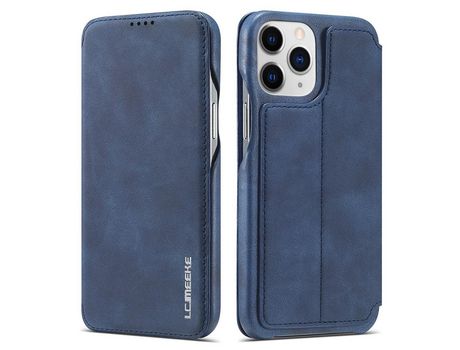Funda PU LC.IMEEKE con suporte y porta-tarjetas autoabsorbente estilo vintage azul por iPhone 13 Pro Max 6.7