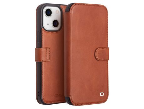Funda de couro genuino marrón por iPhone 13 mini 5.4