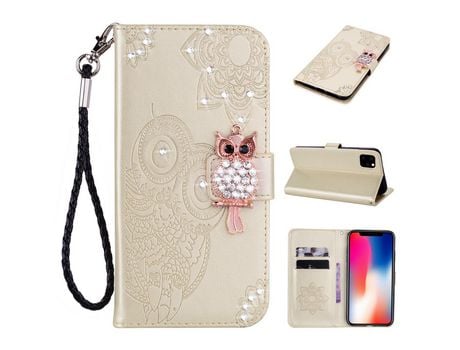 Carcasa PU coloruja blanqueamiento imprint strass ouro por Apple iPhone 12 Max/12 Pro 6.1