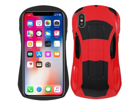 Funda TPU a prueba de choques estilo de carro esportivo 3D rojo por iPhone XS Max 6.5