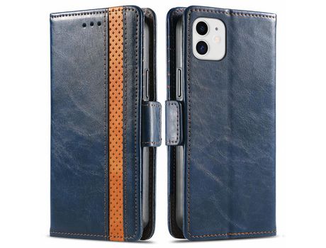Funda PU CASENEO con soporte azul por iPhone 12 mini 5.4