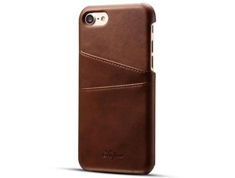 Funda TPU + PU super resistente Anti-lágrimas con slots de tarjeta marrón por iPhone SE (2nd Gen)/8 Plus 5.5 inch/7 4.7