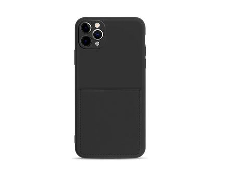 Carcasa silicona flexible con suporte de tarjeta negro por Apple iPhone 11 Pro 5.8