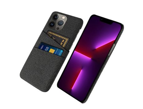 Funda TPU con suporte por tarjeta negro por iPhone 13 Pro Max 6.7