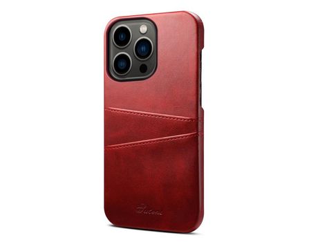 Funda TPU + PU con slots de tarjeta rojo por iPhone 13 Pro Max 6.7
