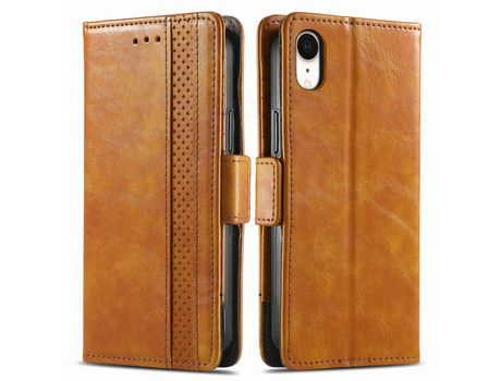 Funda PU CASENEO Anti-lágrimas castanho claro por iPhone XR 6.1