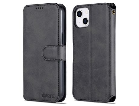 Funda PU + TPU AZNS Cerrar magnético anti-queda con suporte negro por iPhone 13 6.1