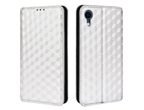 Funda PU patrón de losango 3D auto-absorvido dinheiro por iPhone XR 6.1