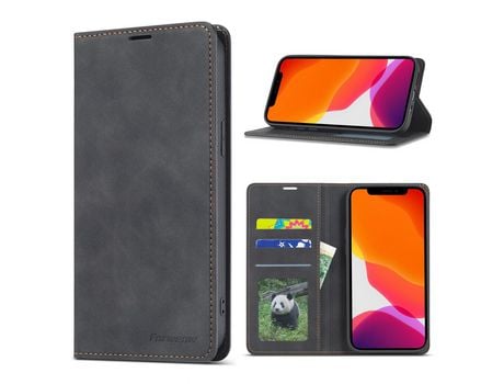 Carcasa PU toque sedoso negro por Apple iPhone 12 Max/12 Pro 6.1
