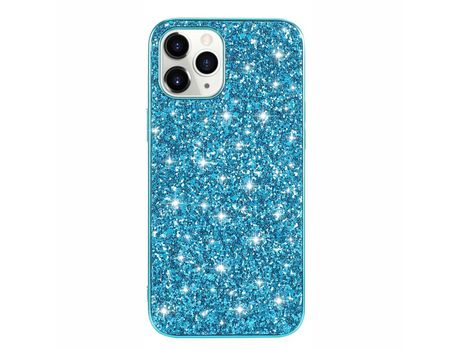 Carcasa TPU híbrido quadro cintilante lantejoulas azul por Apple iPhone 12 Pro/iPhone 12 Max 6.1