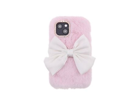 Funda TPU bowknot rosa quente fofo fofo por iPhone 13 mini 5.4