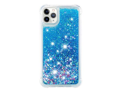 Funda TPU flutuante flutuante Anti-lágrimas corazones azuis por iPhone 11 Pro 5.8