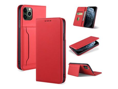 Carcasa PU con apoyo rojo por Apple iPhone 11 Pro Max 6.5