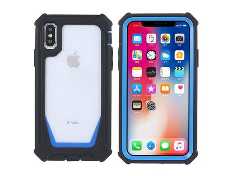 Funda TPU + acrílico a prueba de choques desmontable 2 en 1 negro/azul por iPhone XS Max 6.5