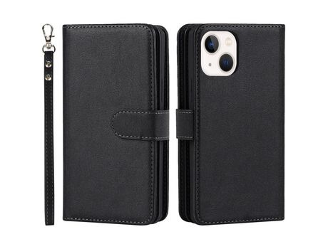 Funda PU con soporte negro por iPhone 13 6.1