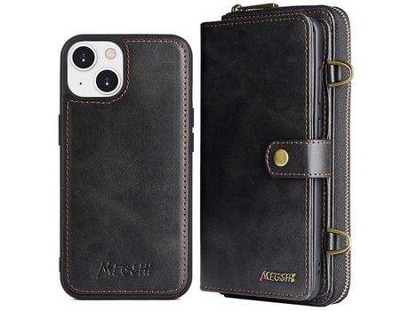 Funda PU a prueba de choques magnético a prueba de choques ombro negro por iPhone 13 mini 5.4