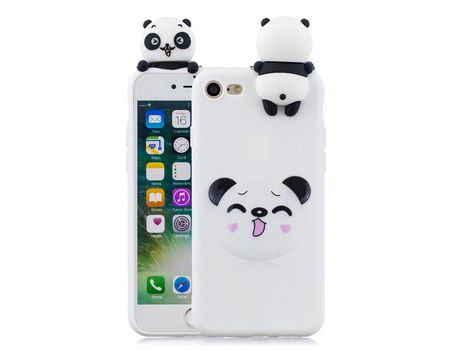 Carcasa TPU blanqueamiento boneca 3D flexible panda por Apple iPhone SE (2nd Gen)/8/7