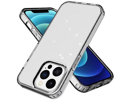Funda TPU brilho cristal transparente negro transparente por iPhone 13 Pro 6.1