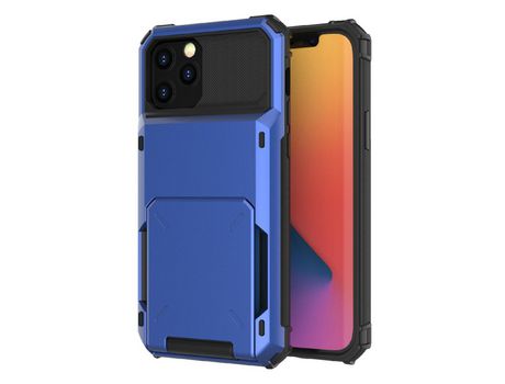 Funda TPU con porta-tarjetas con aba híbrido anti-queda azul por iPhone 13 mini 5.4