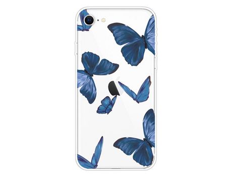 Carcasa TPU impresión patrón bonito flexible polilla azul por Apple iPhone SE (2nd Gen)/7/8