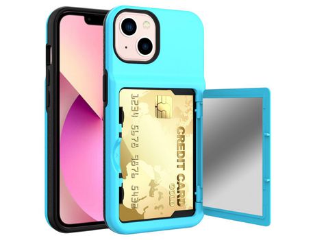 Funda TPU + acrílico con porta-tarjetas y espelho oculto Cielo azul por iPhone 13 6.1