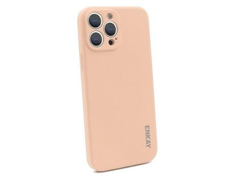 Funda silicone ENKAY cor sólida anti-queda rosa claro por iPhone 13 Pro Max 6.7