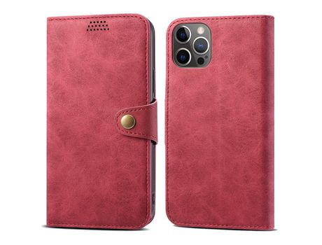 Funda PU + TPU con suporte rojo por iPhone 13 Pro 6.1