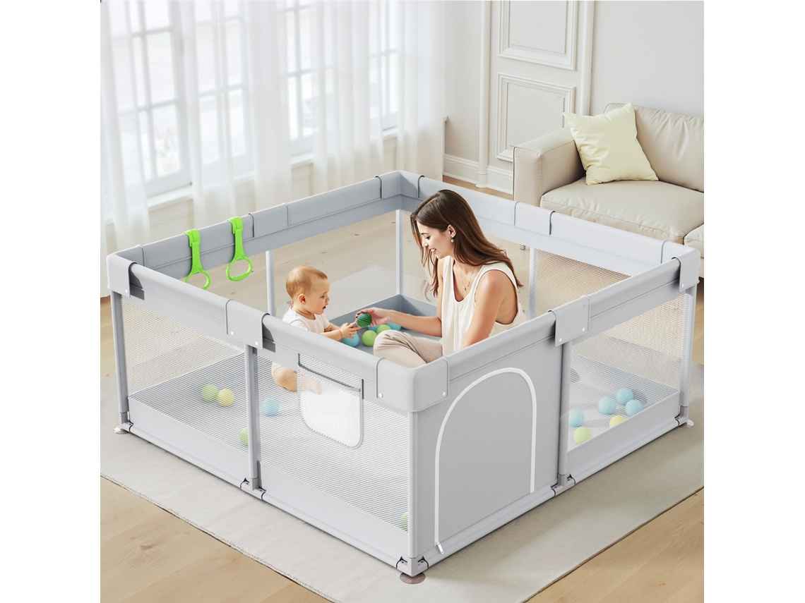 Parque Infantil De 120 X 120 Cm: Pequeño Parque Infantil Seguro Con Malla Transpirable, Ideal Para Que El Bebé Gatee O Aprenda A Caminar.