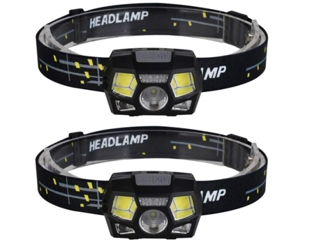 2 Piezas Linterna Frontal Led USB Xpe Cob Flash Rojo Sensor de Movimiento Linterna Frontal para Acampar Caza TURMIN