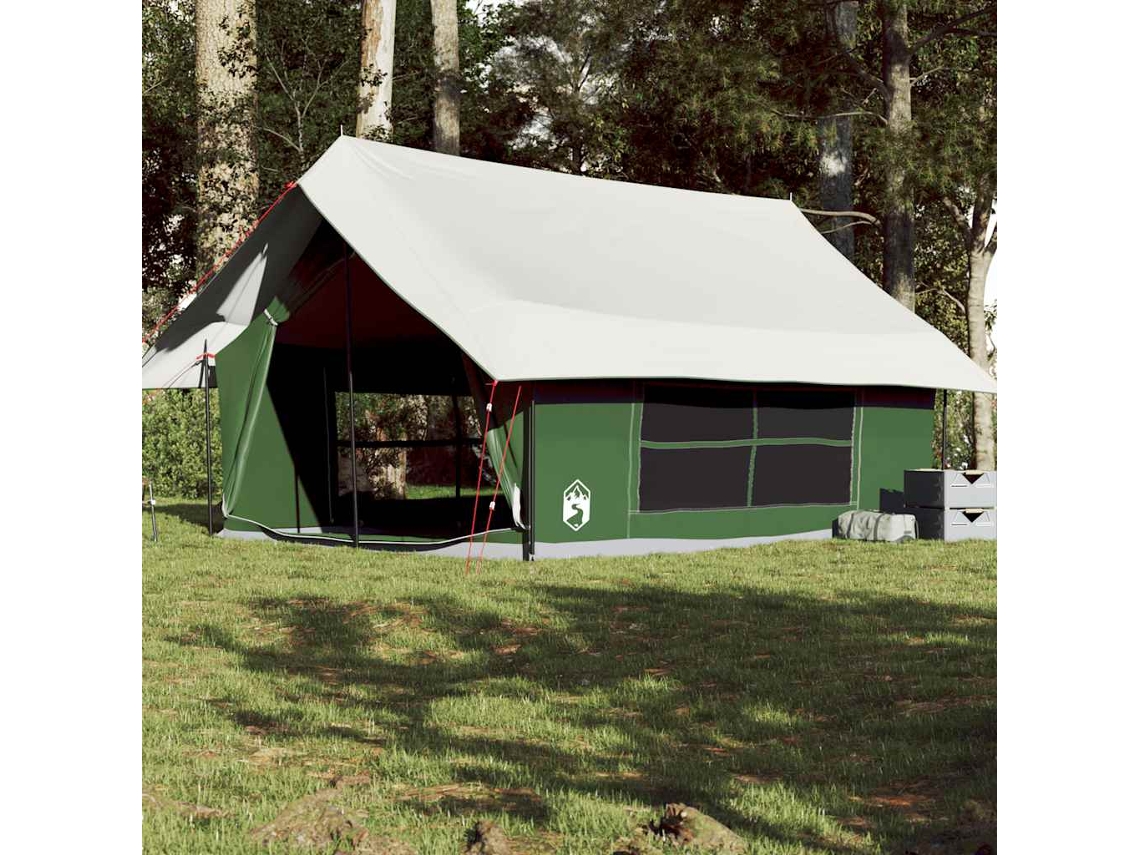 Tienda de campaña impermeable verde para 5 personas