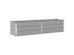Vidaxl Jardinera Gris Claro 195 X 50 X 45 Cm Acero Galvanizado
