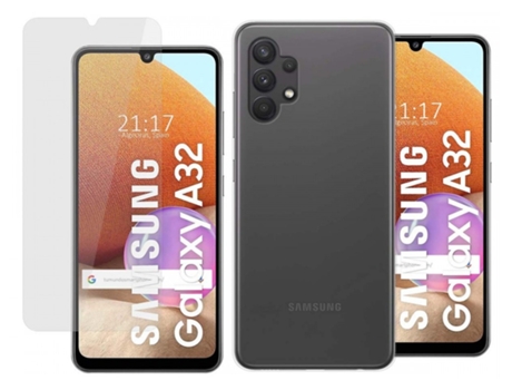 Carcasa + Protector de Pantalla Samsung Galaxy A32 4G TUMUNDOSMARTPHONE Pack Transparente