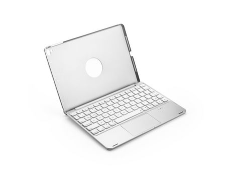 Teclado bluetooth sem fio e capa para ipad air12 pro com mouse de toque[prata]